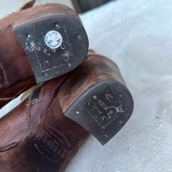 Bed Stu Benchmade Western Leather Ankle Boots With Buckles Straps Zip Women 9 - Picture 9 of 11